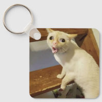 Coughing Cat Meme Doppelseitiger Schlüsselanhänger