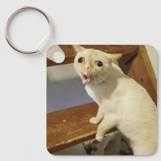 Coughing Cat Meme Doppelseitiger Schlüsselanhänger