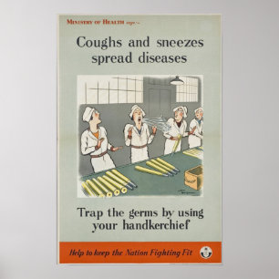 Coughs and Sneezes Spread Diseases Poster