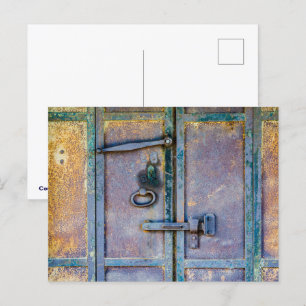 Coulterville Historic Rustic Metal Door Postkarte
