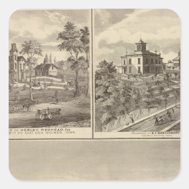 Council Bluffs Quadratischer Aufkleber (Vorderseite)