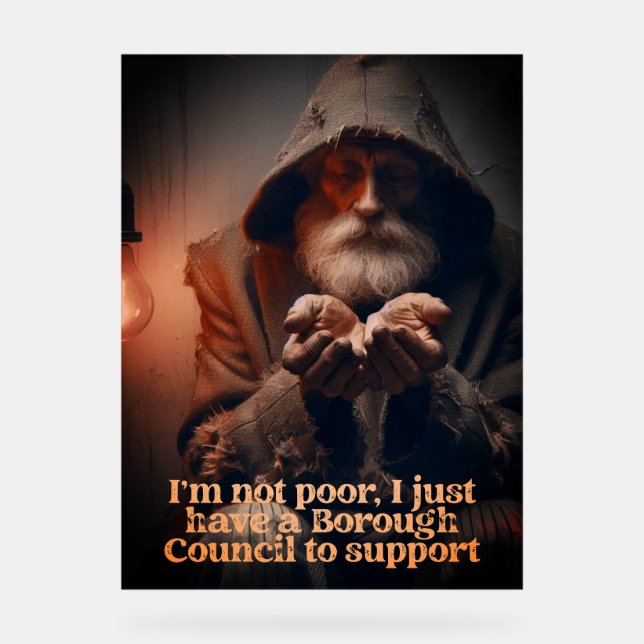 Council Tax Man Acrylschild (Vorderseite)