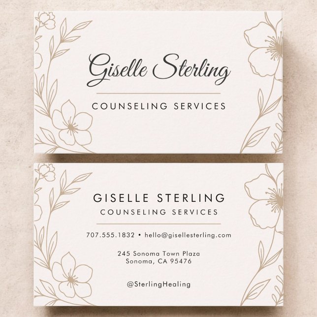 Counseling Services Botanical Floral  Visitenkarte (Von Creator hochgeladen)