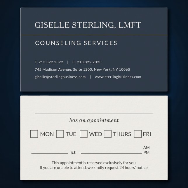 Counseling Services Office Appointment Reminder Visitenkarte (Von Creator hochgeladen)