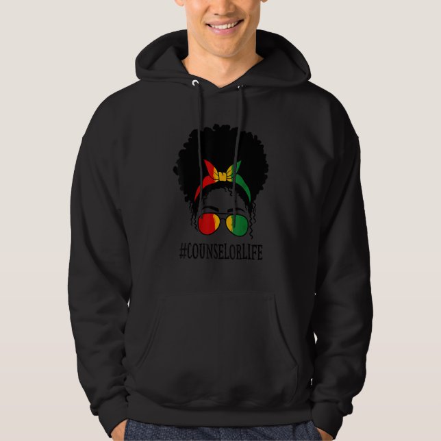 Counselor African Women Messy Bun Black History Mo Hoodie (Vorderseite)