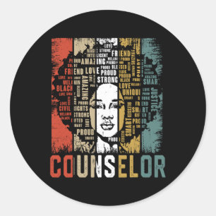 Counselor Afro American Women Black History Runder Aufkleber