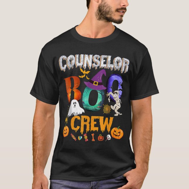 Counselor Boo Crew Lehrer Student Halloween Kosten T-Shirt (Vorderseite)