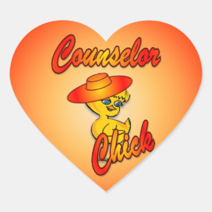 Counselor Chick #5 Herz-Aufkleber