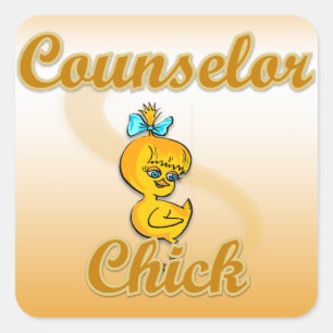 Counselor Chick Quadratischer Aufkleber