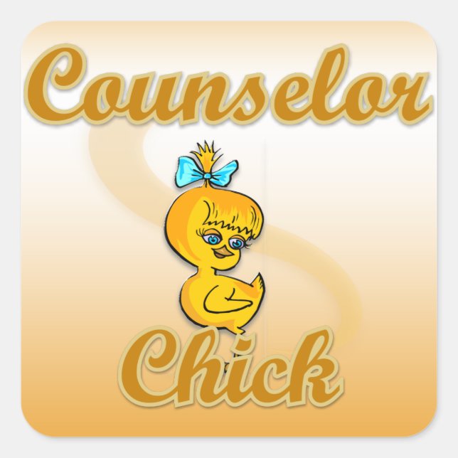 Counselor Chick Quadratischer Aufkleber (Vorderseite)