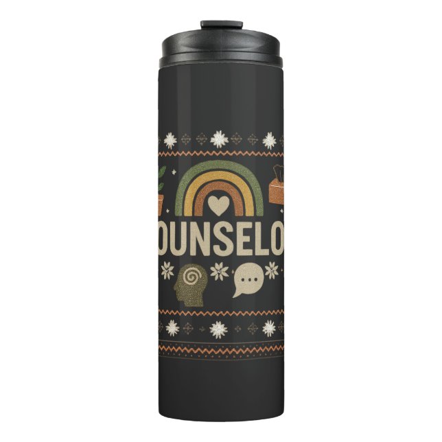 Counselor Christmas – Festive Holiday Tumbler Thermosbecher (Vorderseite)