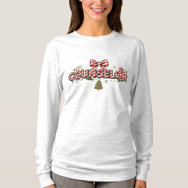 Counselor Christmas Long Sleeve – Playful Holiday T-Shirt (Vorderseite)