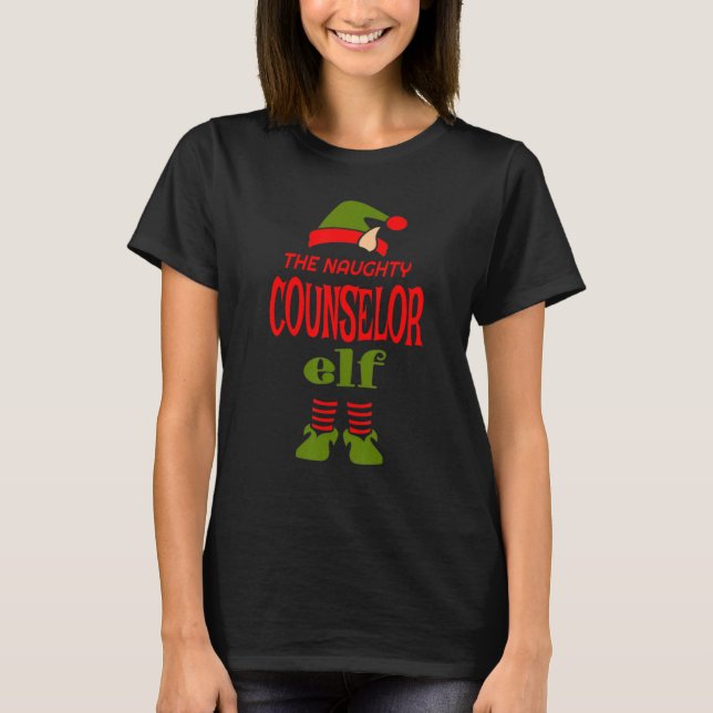 COUNSELOR Elf Naughty Christmas Matching Pajama Pa T-Shirt (Vorderseite)
