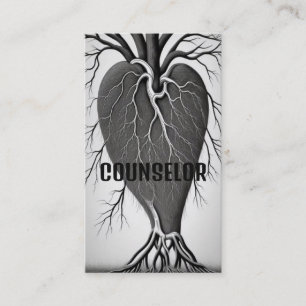 Counselor Heart Tree with Roots Visitenkarte