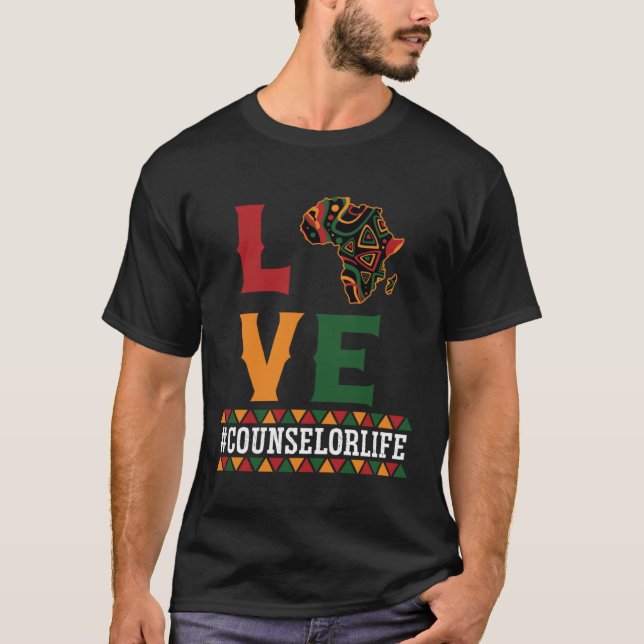 Counselor Love Map African American Black History  T-Shirt (Vorderseite)