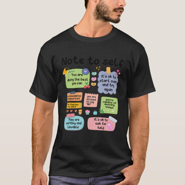 Counselor Note To Self Mental Health School Psycho T-Shirt (Vorderseite)