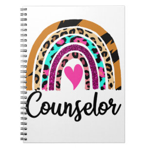 Counselor Rainbow Leopard Funny School Counselor Notizblock