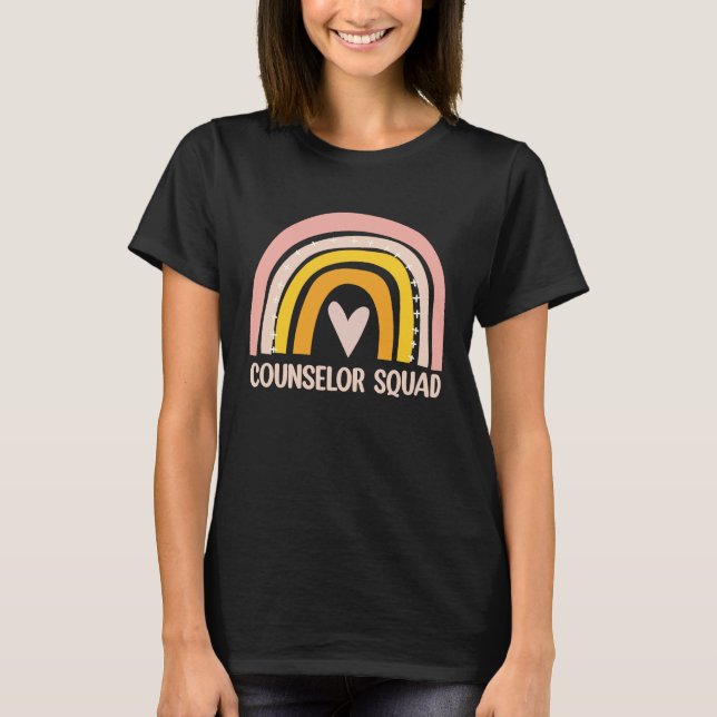 Counselor Squad  School Counselor Boho Rainbow T-Shirt (Vorderseite)