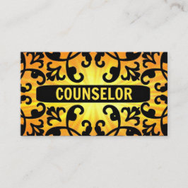Counselor Sunshine Damask Business Card Visitenkarte