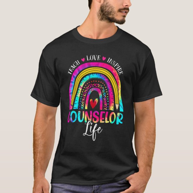 Counselor Teacher Rainbow Tie Dye First Day Of Sch T-Shirt (Vorderseite)