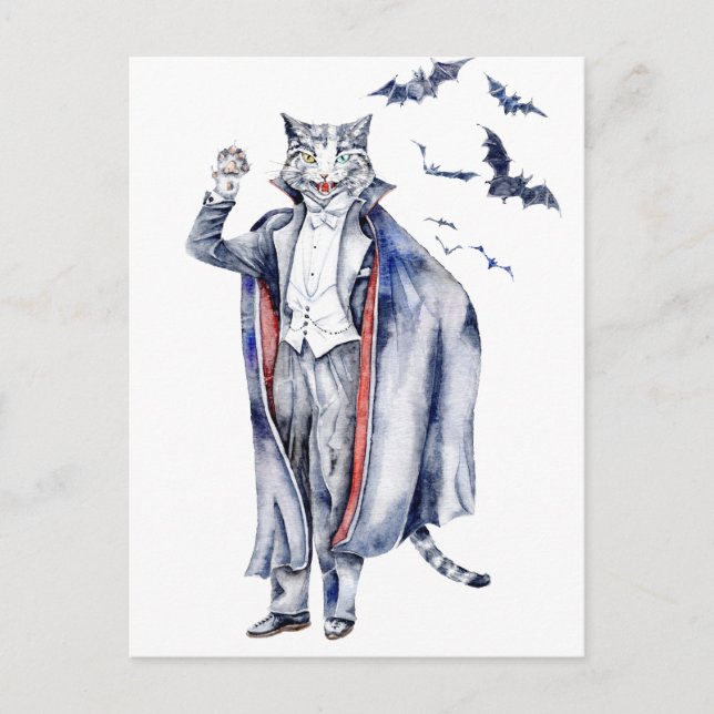 Count Catula Vampire Cat Postkarte (Vorderseite)