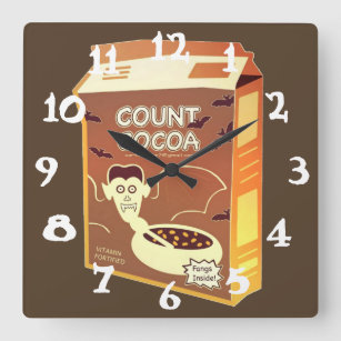 Count Cocoa Box quadratische Uhr