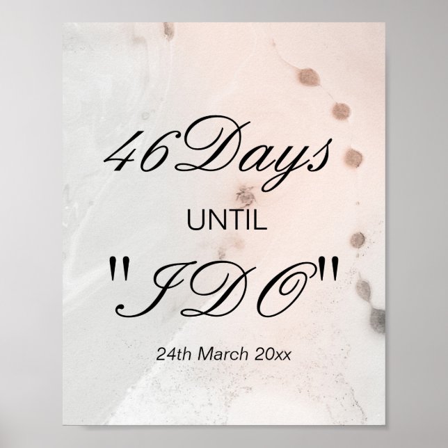 Count Down to Wedding Sign Poster (Vorne)