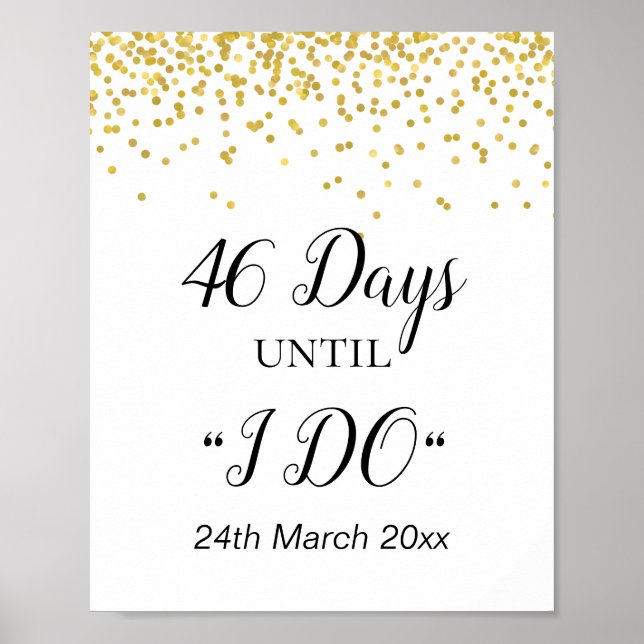 Count Down to Wedding Sign Poster (Vorne)