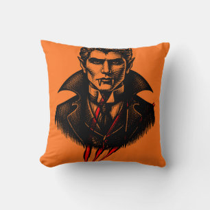 Count Dracula Vintage-Vampir-Illustration Kissen