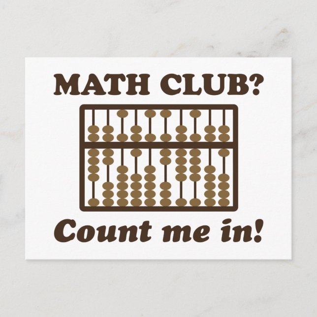 Count Me in the Math Club Postkarte (Vorderseite)