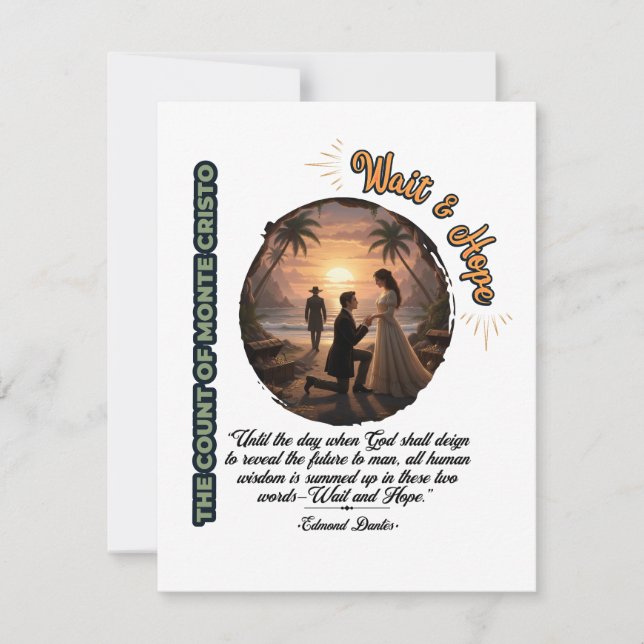 Count of Monte Cristo Wait & Hope Sunset Flat Card (Vorderseite)