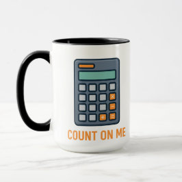 Count On Me - Stilvolles Rechner-Design für Mathem Tasse