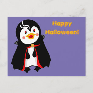 Count Pengula Happy Halloween Feiertagspostkarte