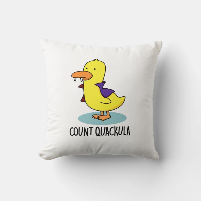 Count Quackula Funny Duck Pun Kissen (Vorderseite)