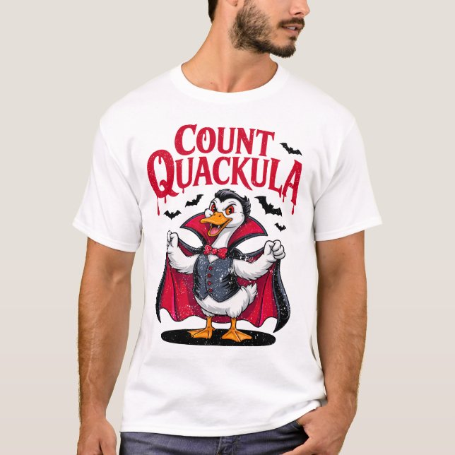 Count Quackula Funny Halloween Vampire Duck T-Shirt (Vorderseite)