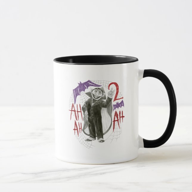 Count von Count B&W Sketch Zeichnend Tasse (Rechts)