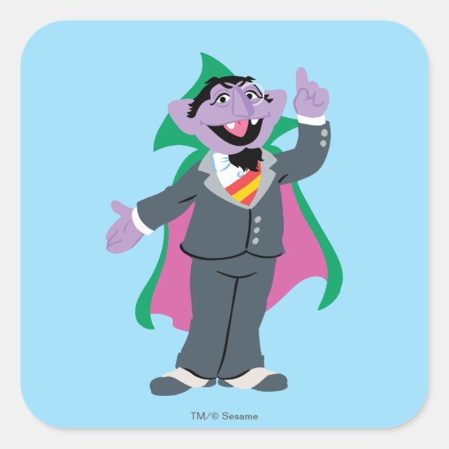Count von Count Classic Style Quadratischer Aufkleber (Vorderseite)