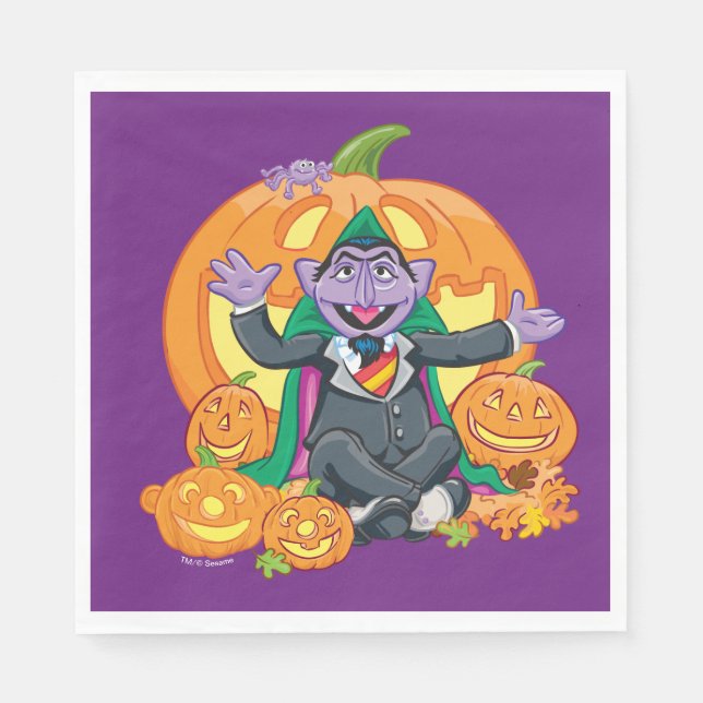 Count von Count | Halloween Pumpkins Serviette (Vorderseite)