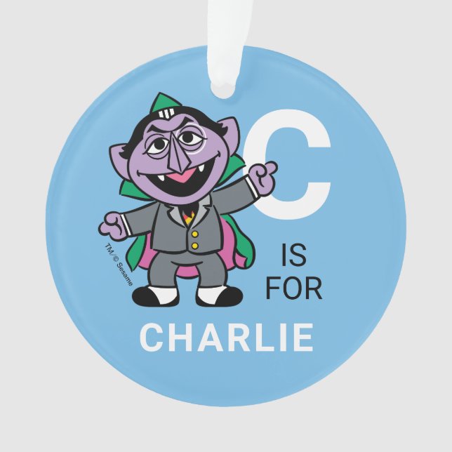 Count von Count | Personalisierter Name mit Foto Ornament (Vorderseite)