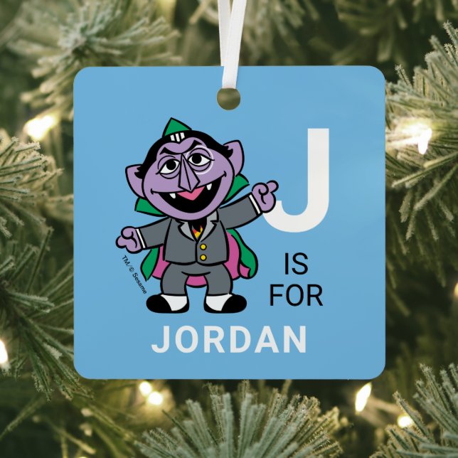 Count von Count | Personalisierter Name mit Foto Ornament Aus Metall (InSitu)