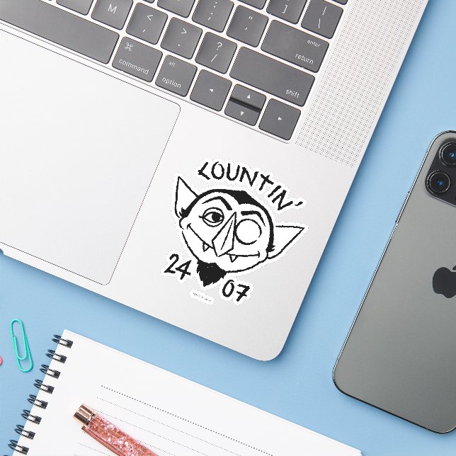 Count von Count Skate Logo - Countin' 24/7 Aufkleber (Laptop mit iPhone)