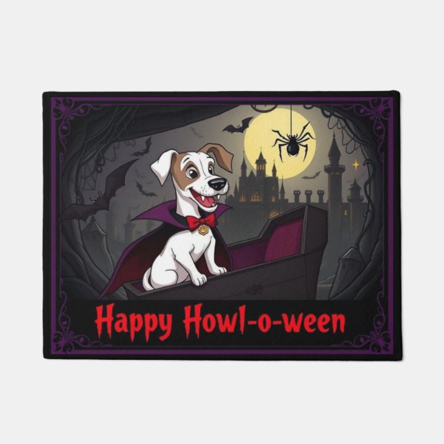 Count Whippet Happy Howl-o-ween Fußmatte (Vorderseite)