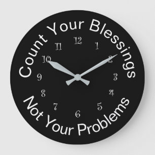 Count Your Blessings Inspirational Faith Große Wanduhr