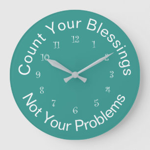 Count Your Blessings Inspirational Wall Clocks Große Wanduhr