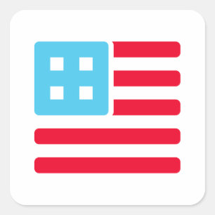 Countable Woot! Flagge Quadratischer Aufkleber