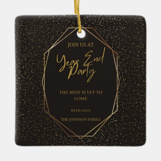 Countdown bis 2025: Feiern Sie das neue Jahr! Keramikornament (Vorderseite)