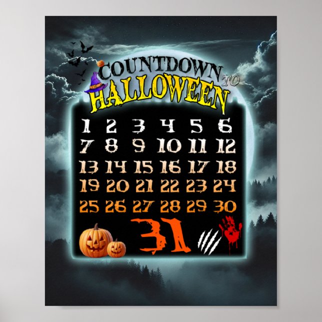 Countdown bis Halloween Poster (Vorne)