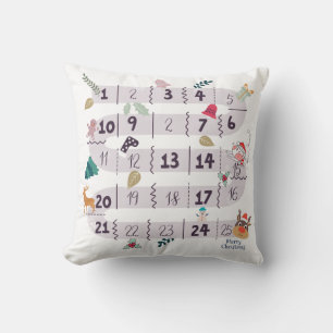 Countdown bis Weihnachts-Adventskalender Throw Pil Kissen