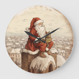 Countdown des Weihnachtsmannes - Weihnachtsmann Große Wanduhr