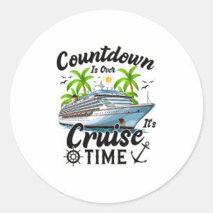 Countdown Ist Vorbei Es Ist Kreuzfahrtzeit Männer Runder Aufkleber